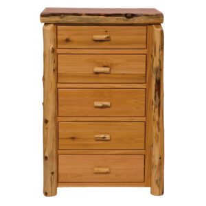 Natural cedar five drawer chest premium