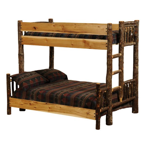 Natural Hickory Double Bunk Bed Ladder Right