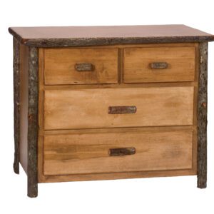 natural hickory four drawer low boy value