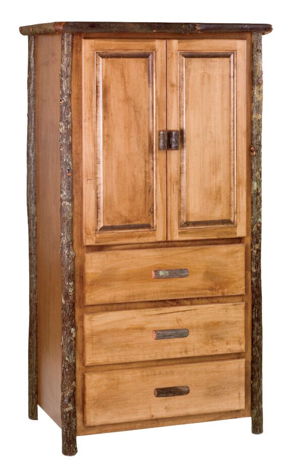 Natural Hickory Three Drawer Armoire Value
