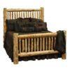 Cedar Single Traditional Log Platform Bed - Weathered