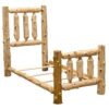 Cedar Single Traditional Log Bed - Complete - Weathered - Image 3