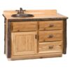 Vanity with Top - 42-inch - Cognac - Sink Left - Liquid Glass