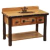 Two Drawer Vanity with Top - Cognac - Liquid Glass