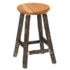 Round Counter Stool - 24" high - Natural Hickory - Wood Seat