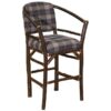 Hoop Barstool - 30" high - Natural Hickory - Upgrade Fabric