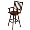 Swivel Barstool with Arms - 30" high - Espresso - Wood Seat