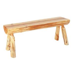 Half-log Bench - 72-inch - Natural Cedar - Wood Seat