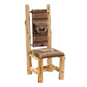 High-back Side Chair - Natural Cedar - Standard Leather