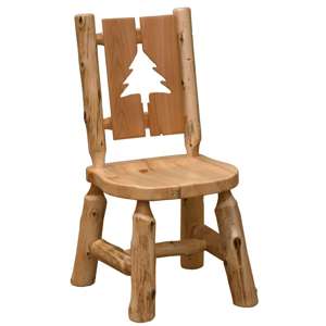 Cut-out Side Chair - Pine Tree - Natural Cedar - Wood Seat