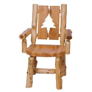 Cut-out Arm Chair - Pine Tree - Natural Cedar - Wood Seat