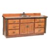Vanity with Top - 60-inch - Cognac - Sink Right - Liquid Glass